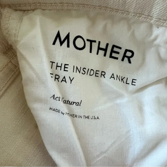 MOTHER Superior The Insider Ankle Fray Jean Act Natural Cream Off White Denim 25 - Picture 11 of 14